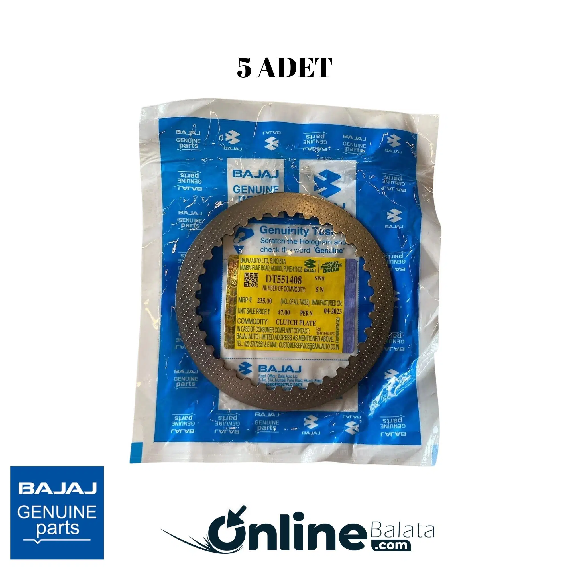 Bajaj Pulsar NS200 RS200 Debriyaj Ara Sacı 5 Adet DT551408 OBBJ028