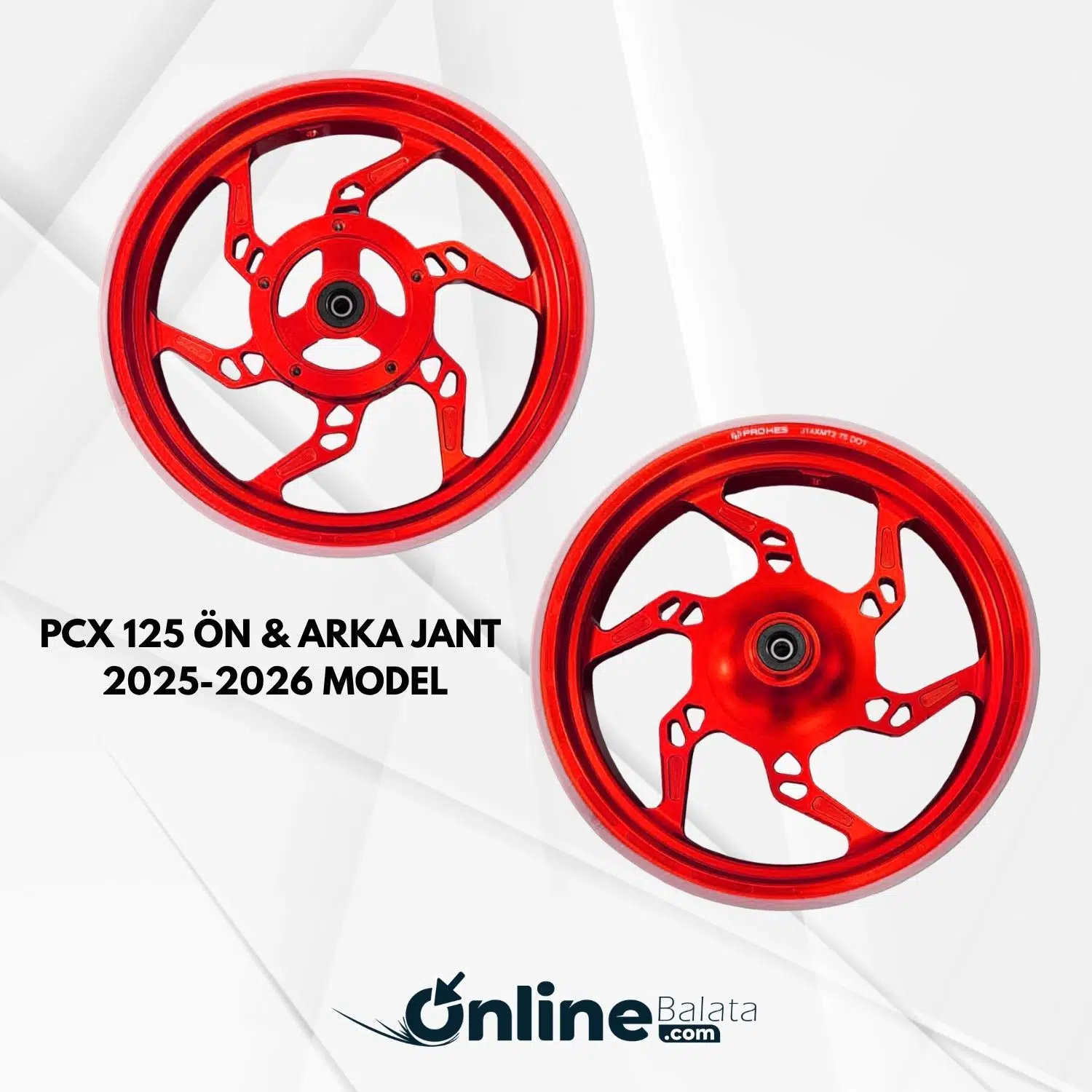 Honda PCX 125 Ön Arka Jant Fosfor Kırmızı Takım 2025 2026 Modellerle Uyumlu