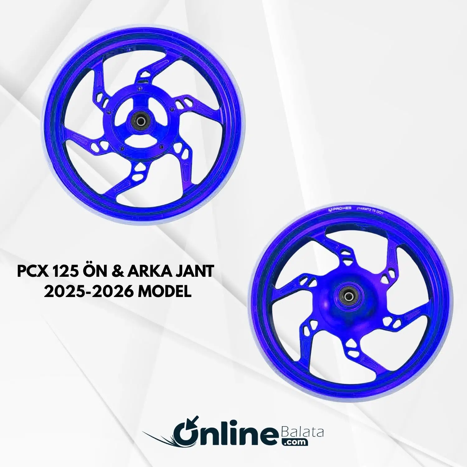 Honda PCX 125 Ön Arka Jant Fosfor Mavi Takım 2025 2026 Modellerle Uyumlu