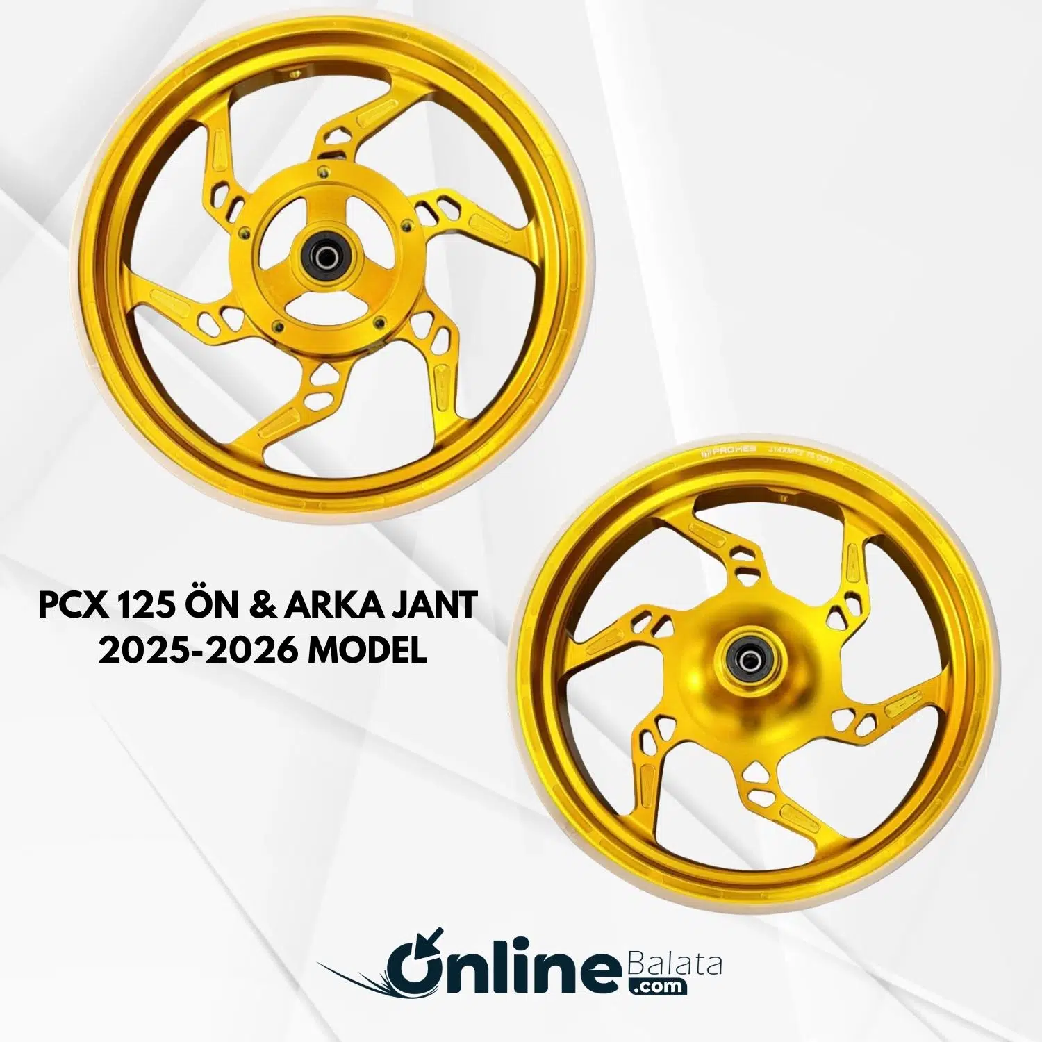 Honda PCX 125 Ön Arka Jant Fosfor Sarı Takım 2025 2026 Modellerle Uyumlu
