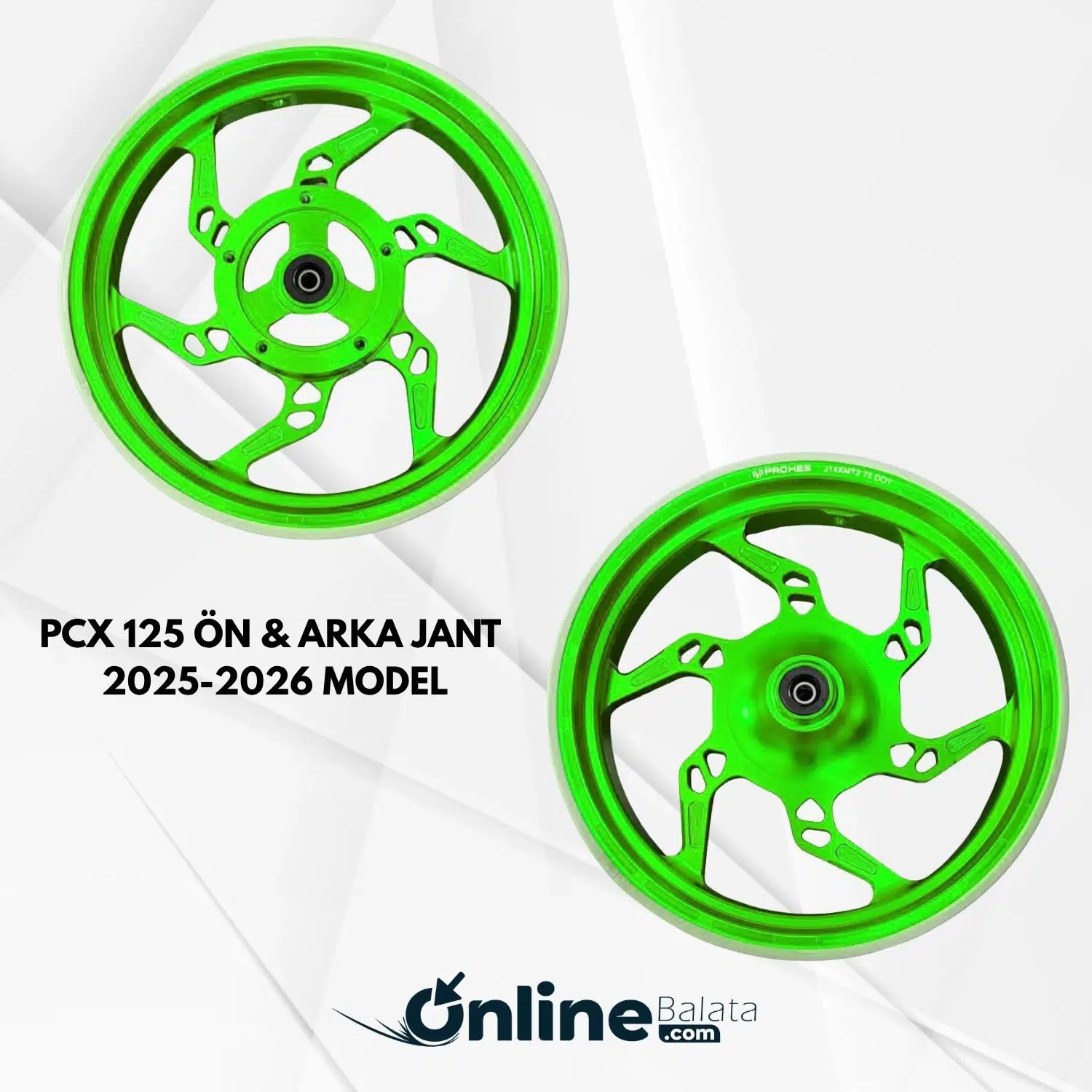 Honda PCX 125 Ön Arka Jant Fosfor Yeşil Takım 2025 2026 Modellerle Uyumlu