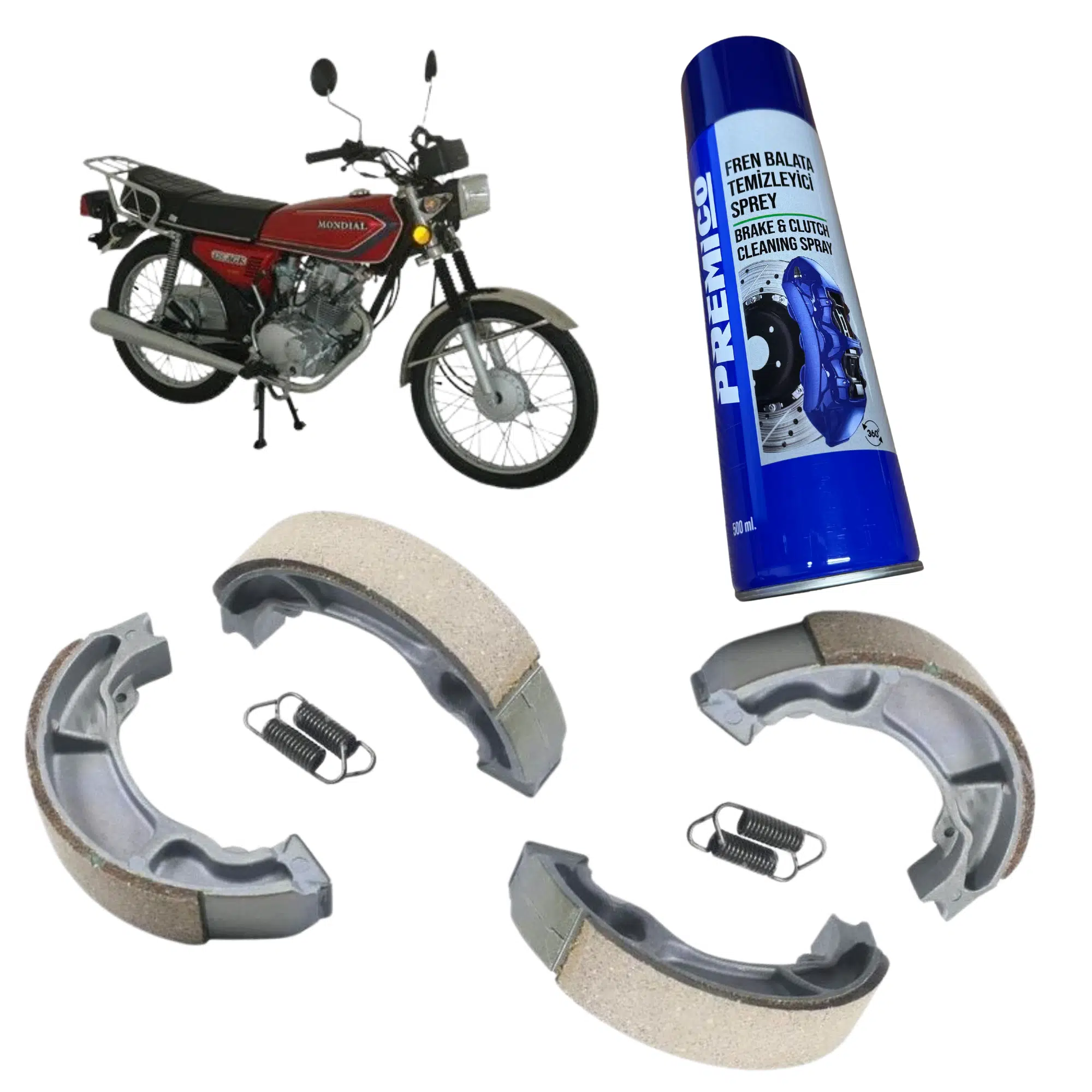 Mondial Agk 125 Cg125 Ön Arka Fren Balatası Balata Sprey Hediye