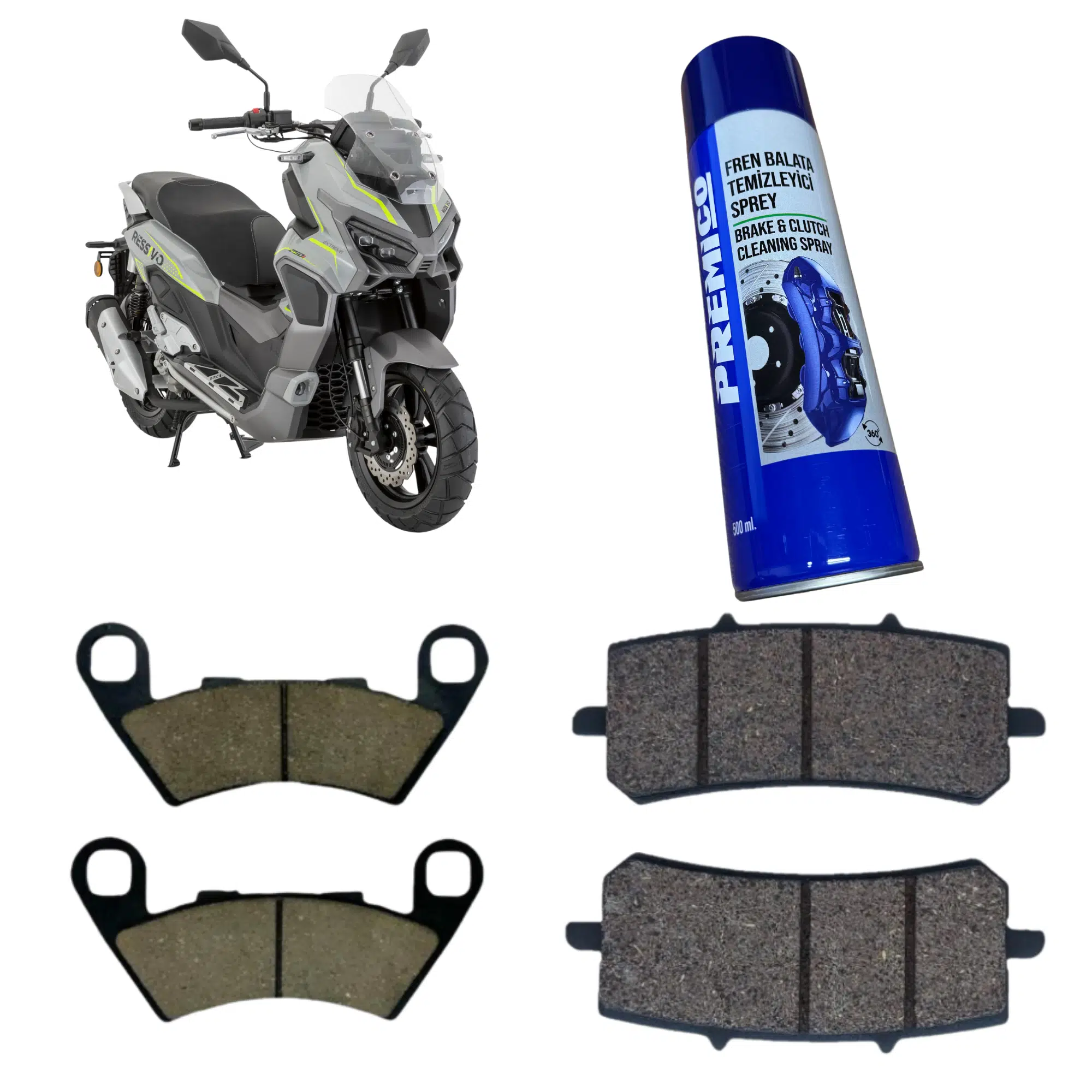 Mondial Ressivo 250 Ön Arka Fren Balatası Boss Balata Sprey Hediye