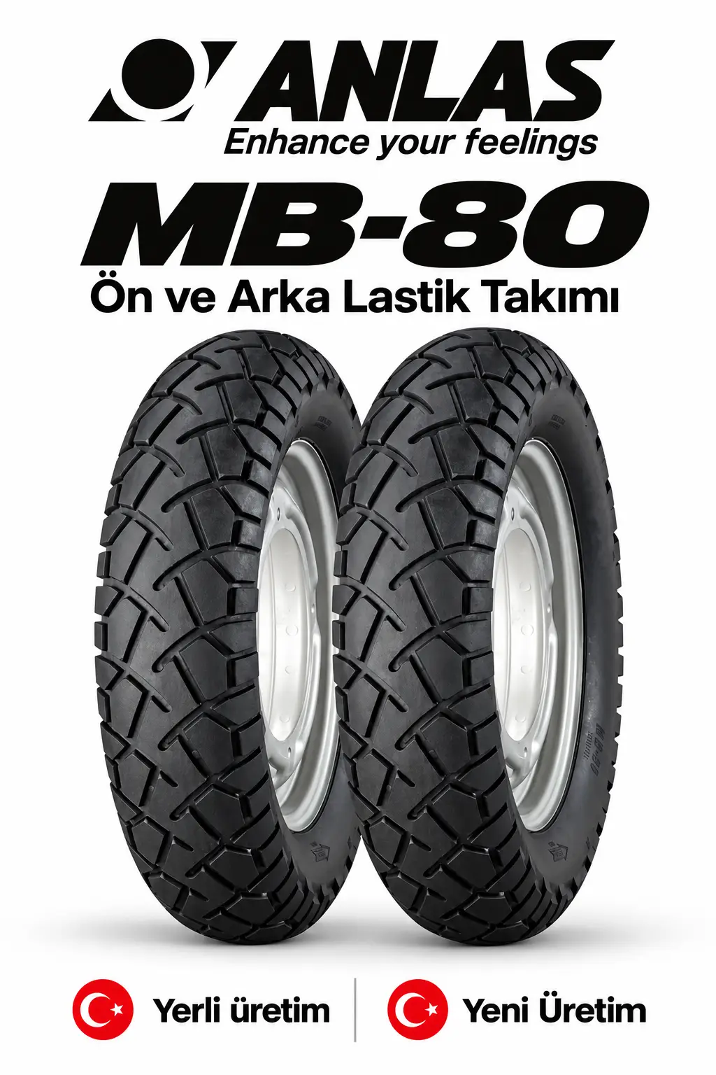 Mondial Revival 50 Anlas MB-80 Ön ve Arka Lastik Takımı