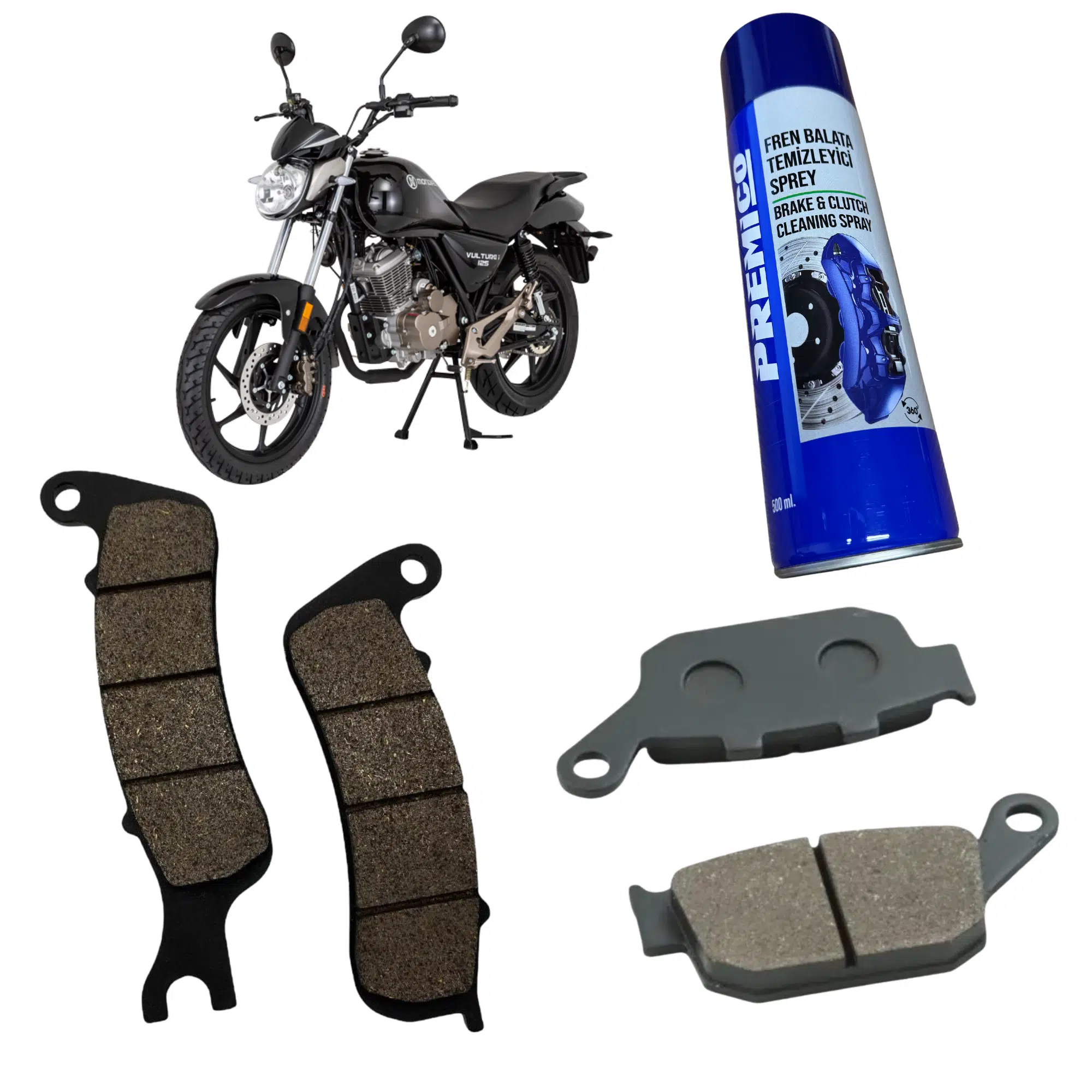 Mondial Vulture 125İ Ön Arka Fren Balatası Balata Sprey Hediye