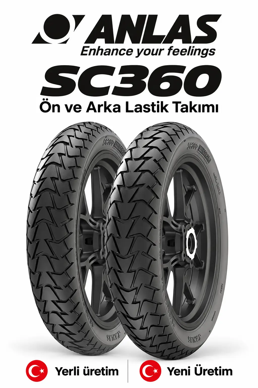 SYM Orbit 2 125 Anlas SC360 Ön ve Arka Lastik Takımı LS466