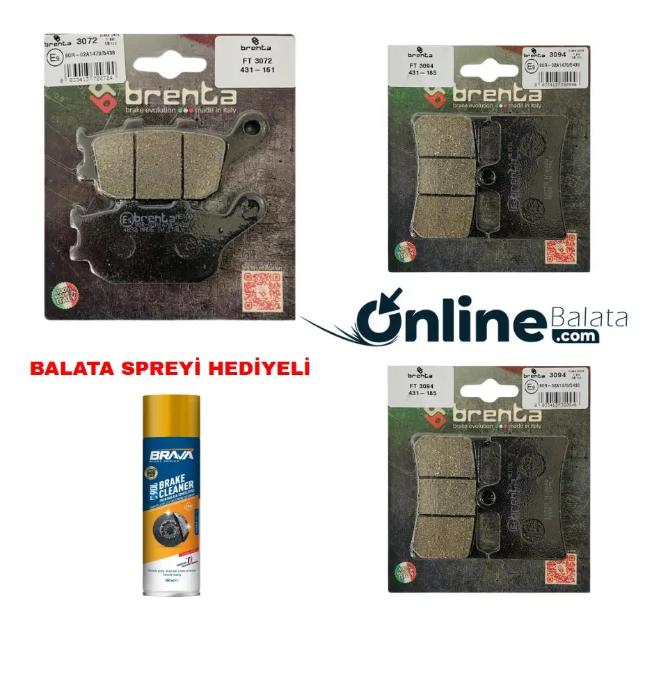 Yamaha Mt-07 Brenta Fren Balata Takımı Ön Ve Arka Ob4246